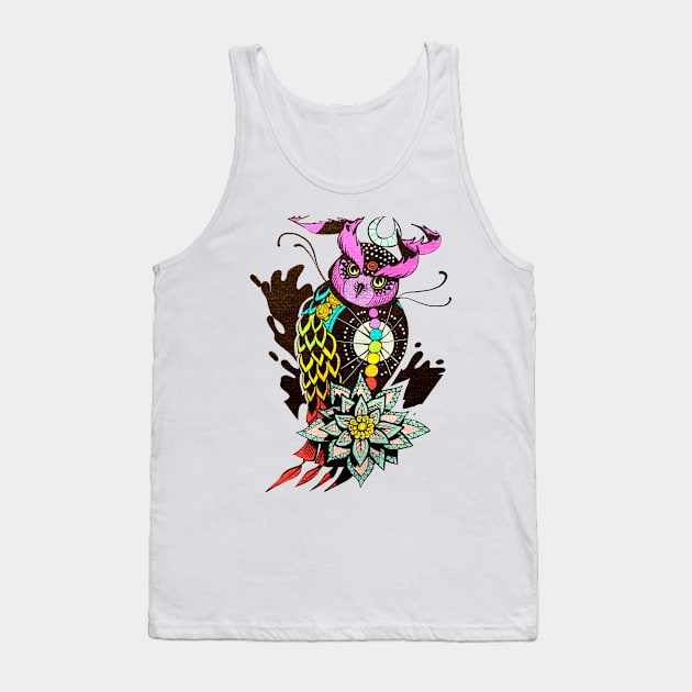 Cosmic Owl Tank Top by TomiAx